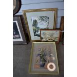 Three original art works including water colour and oil.