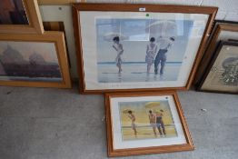 Two full colour prints after Jack Vettriano both framed and glazed