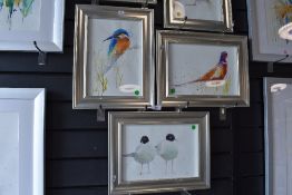 Three impressionist watercolours of bird interest.