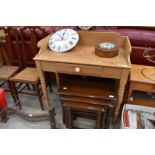 A Victorian stripped pine wash stand, having frieze drawer with ceramic handle, width approx. 89cm