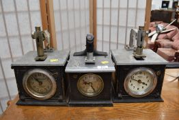 Three vintage industrial Blick time recorders