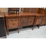 A 19th Century mahogany breakfront sideboard, approx. dimensions 190w x 90h x60d cms