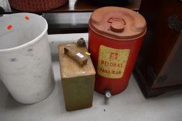 A vintage Pratts oil can and Beldray paraffin can
