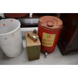 A vintage Pratts oil can and Beldray paraffin can