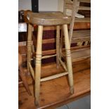 A traditional wood stool, height approx. 70cm