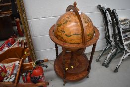 A reproduction globe drinks cabinet, circumference approx. 50cm