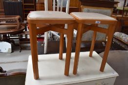 A pair of vintage kitchen stools, height approx 50cm each