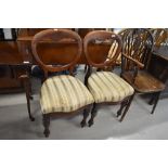 A pair of Victorian mahogany balloon back dining chairs