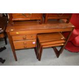 A vintage teak desk, approx width 104cm