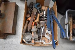 A box of vintage and later tools