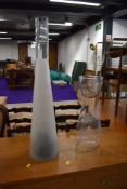 A pair of modern glass vases, Swedish design - Ehlen Johanson and Barbro Wesslander, height 76 &
