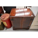 A vintage mahogany record cabinet, width approx 55cm