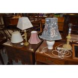 A selection of vintage and later table lamps