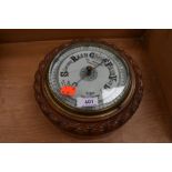 A traditional stained frame barometer , signed James Murison, Renfrew