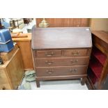 An early 20th Century mahogany bureau, width approx. 84cm