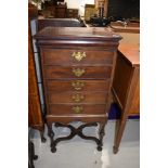 A 19th Century mahogany 5 drawer music cabinet on X frame, width approx. 52cm