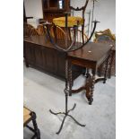 A wrought iron 5 branch candelabra