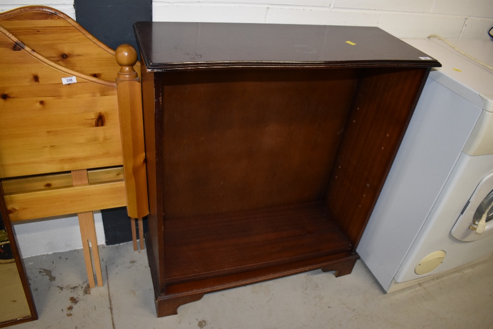 A reproduction mahogany low bookshelf, width approx. 78cm