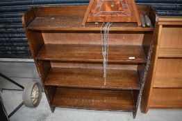 An early to mid 20th Century mahogany low bookshelf, width approx. 76cm