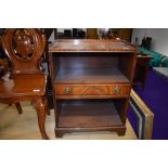 A reproduction mahogany bedside or hall table, width approx. 51cm