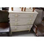 A vintage 5 drawer bedroom chest, approx. width 82cm