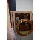 Four assorted mirrors, including vintage gilt frame circular