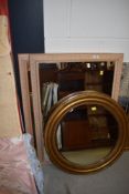 Four assorted mirrors, including vintage gilt frame circular