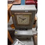 A vintage Geldhill Brook time recorder clock