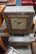 A vintage Geldhill Brook time recorder clock