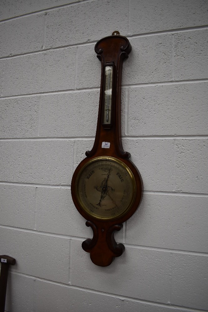 A flame mahogany banjo barometer by Knott & Co, Liverpool