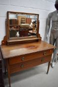 An early 20th Century mahogany dressing table, width approx. 114cm