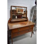 An early 20th Century mahogany dressing table, width approx. 114cm