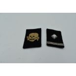 Two SS Collar Patches, Skull & Pip