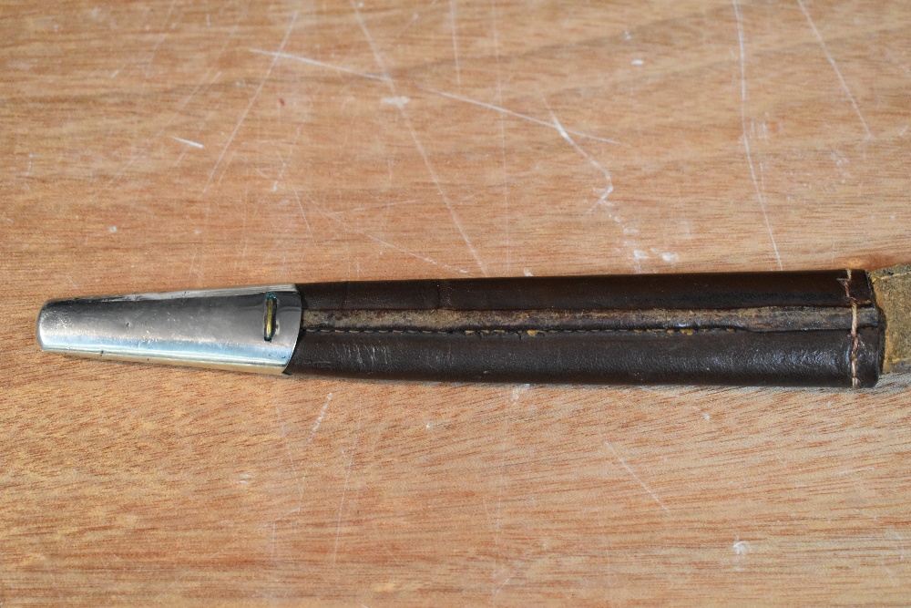 A German Third Reich Hitler Youth Dagger having black chequered grip with enamelled swastika emblem, - Image 9 of 9