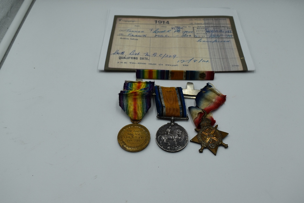 A WW1 1914 Star Trio with 5th Aug 22nd Nov 1914 on clasp to 9840 PTE F Tanner L Pool R