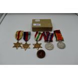 Five WW2 South Africa Medals to 117329 TBN Doubell, Africa Star, 1939-45 Star, Italy Star, war Medal