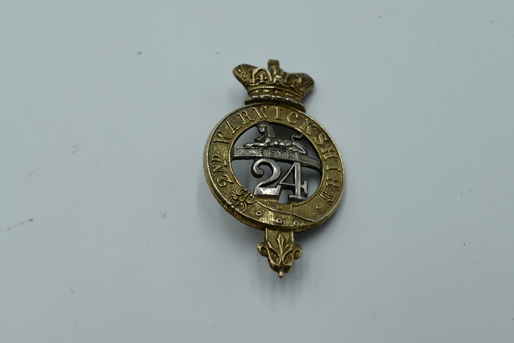 A 24th (2nd Warwickshire) Regiment of Foot Victorian Officers Glengarry badge circa 1874-81