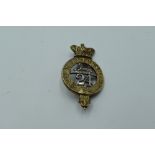 A 24th (2nd Warwickshire) Regiment of Foot Victorian Officers Glengarry badge circa 1874-81