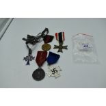 A group of five German WW2 Medals, German Mother Cross, Sudentenland October 1938, War Merit Cross