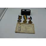 A Trio of WW1 Medals to 22567 PTE A Thacker Bord R, 1914-15 Star, Victory Medal and War Medal