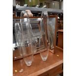 A pair of large designer glass vases by Whats