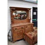 A Victorian stripped mirror back sideboard