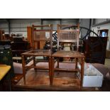 A pair of late Victorian mahogany bedroom chairs