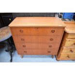 A vintage teak four drawer bedroom chest of nice proportions on dansette style legs, width approx.