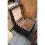 A vintage stained frame box stool
