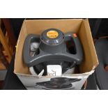 An RAC 10' twin handled electric car polisher, in original box, as new, light if any use