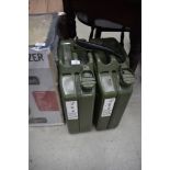 A pair of jerry cans