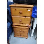 A pair of moden pine two drawer bedside chests, width approx. 47cm