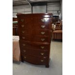 A reproduction mahogany chest of four over three drawers, in the Georgian chest of chest style, nice