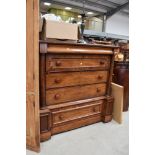 A Victorian mahogany Scotch style chest of drawers, frieze drawer over four drawers, dimensions